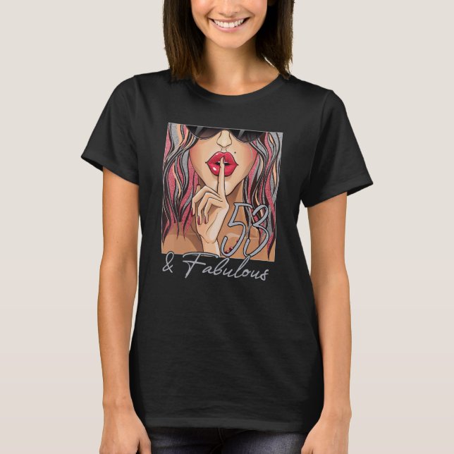 Camiseta Lábios Fabulosos e 53 anos africanos 53º aniversár (Frente)