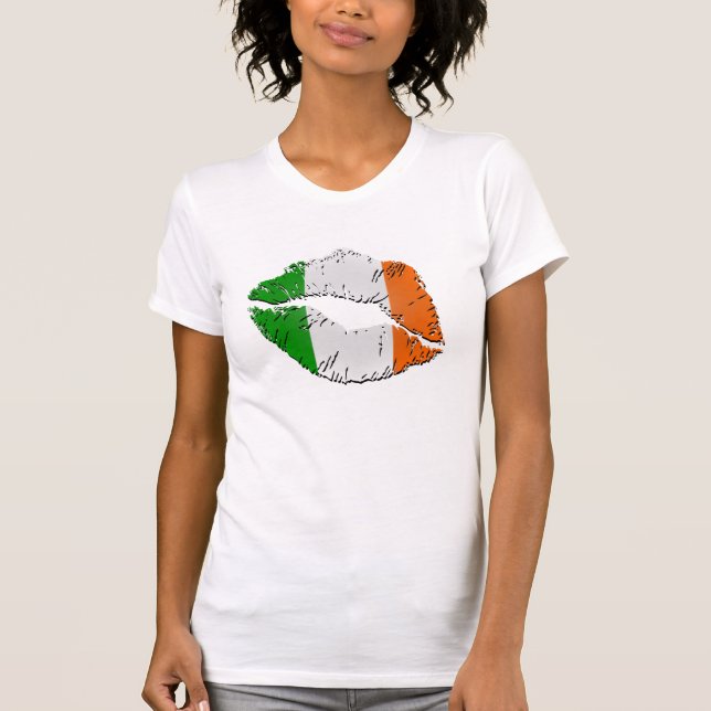 Camiseta Lábios irlandeses da bandeira (Frente)