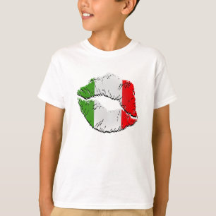 Camiseta Lábios italianos da bandeira
