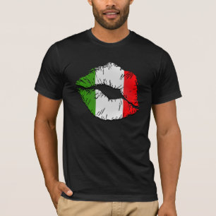 Camiseta Lábios italianos da bandeira