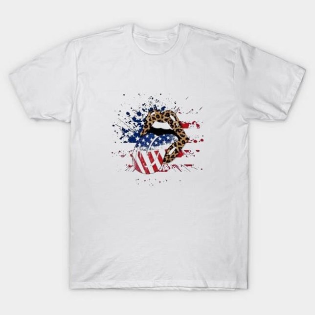 Camiseta Lábios Leopardo Patriotas (Criador carregado)