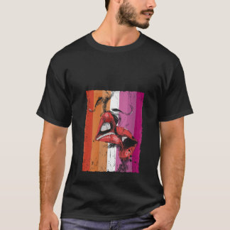 Camiseta Lábios lésbicas beijando o orgulho de bandeira lés