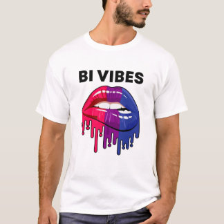 Camiseta Lábios LGBT Bi do Orgulho Bissexual Mês
