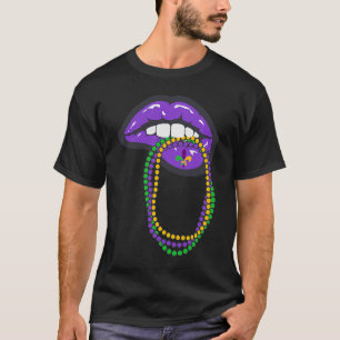 Camiseta Lábios Mardi Gras para Lábios Mulheres Custo do Ca