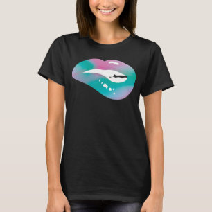 Camiseta lábios Motto Beijo Boca dos anos 80 e 90 Pastel Vi