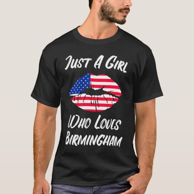 Camiseta Lábios Mouth Love American Flag Birmingham (Frente)