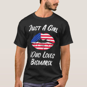 Camiseta Lábios Mouth Love American Flag Bismarck