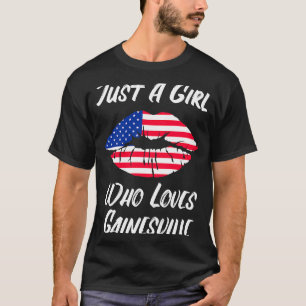 Camiseta Lábios Mouth Love American Flag Gainesville