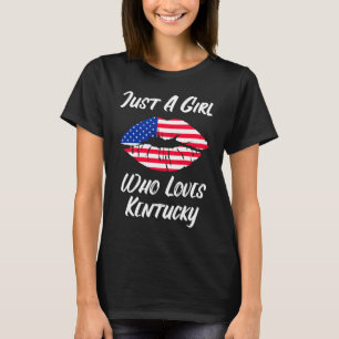 Camiseta Lábios Mouth Love American Flag Kentucky