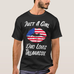 Camiseta Lábios Mouth Love American Flag Tallahassee