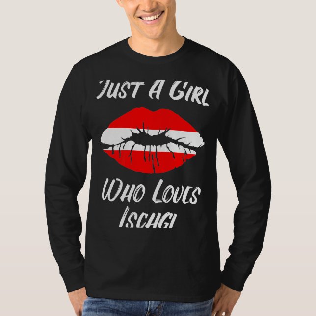 Camiseta Lábios Mouth Love Austria Flag Ischgl (Frente)