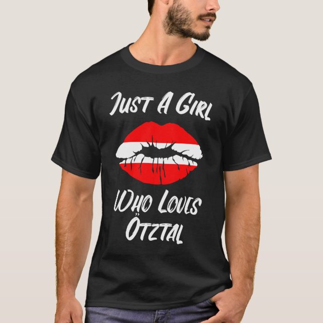 Camiseta Lábios Mouth Love Austria Flag Ötztal (Frente)