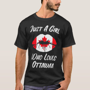 Camiseta Lábios Mouth Love Canada Flag Ottawa