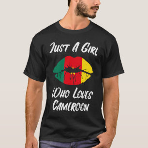 Camiseta Lábios Mouth Love Flag Camarões