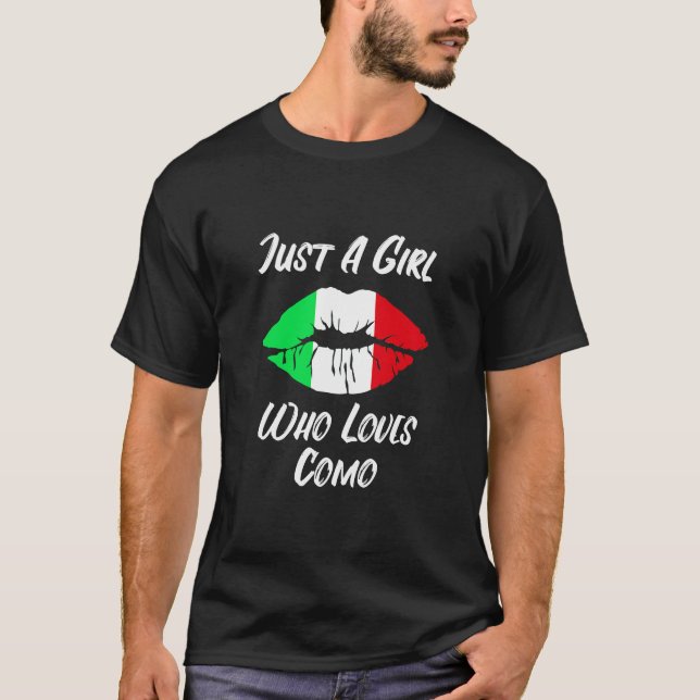 Camiseta Lábios Mouth Love Italiana Flag Como (Frente)