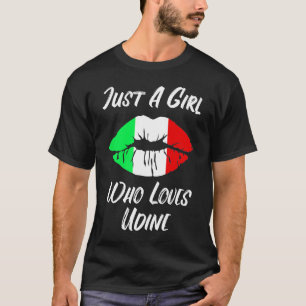 Camiseta Lábios Mouth Love Italiana Flag Udine