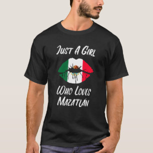 Camiseta Lábios Mouth Love mexicano Flag Mazatlan