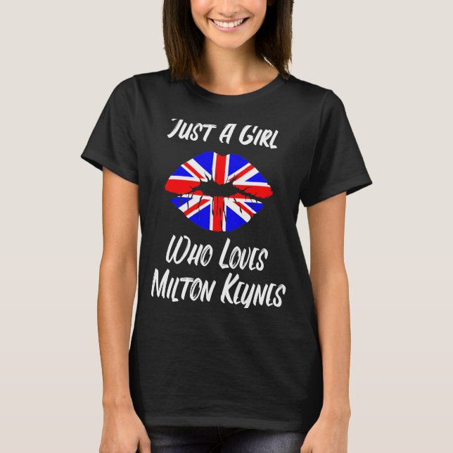 Camiseta Lábios Mouth Love Union Jack Flag Milton Keynes (Frente)