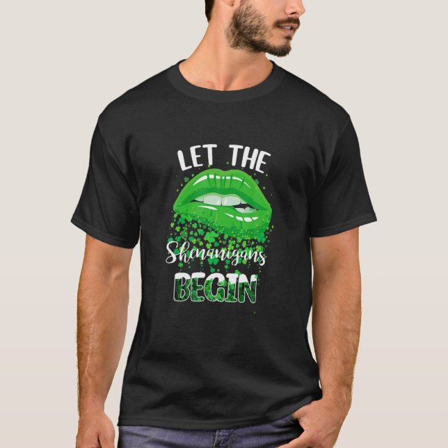 Camiseta Lábios No Dia De Patrick Mulheres Deixam Shenaniga (Frente)
