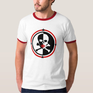 Camiseta Lábios no osso do crânio & da cruz
