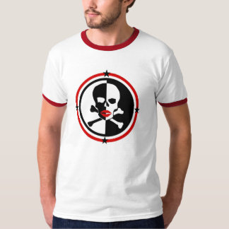 Camiseta Lábios no osso do crânio & da cruz