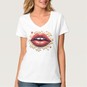 Camiseta Lábios quebra-cabeça