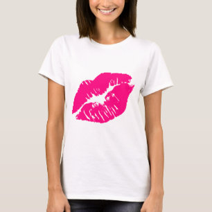 Camiseta Lábios Rosa Beija