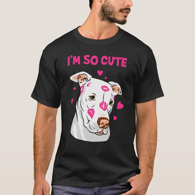 Camiseta Lábios Rosa Beijam Beijo Belo Pitbull Americano (Frente)