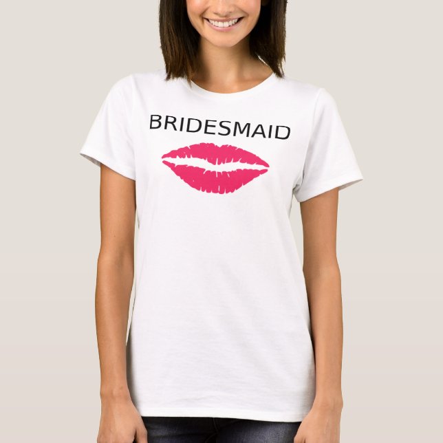 Camiseta Lábios Rosa de Dama de Honra (Frente)