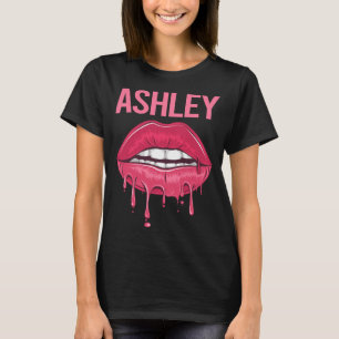 Camiseta Lábios Rosa - Nome Ashley