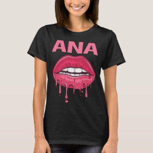 Camiseta Lábios Rosa - Nome da Ana