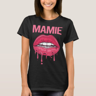 Camiseta Lábios Rosa - Nome da Mamãe