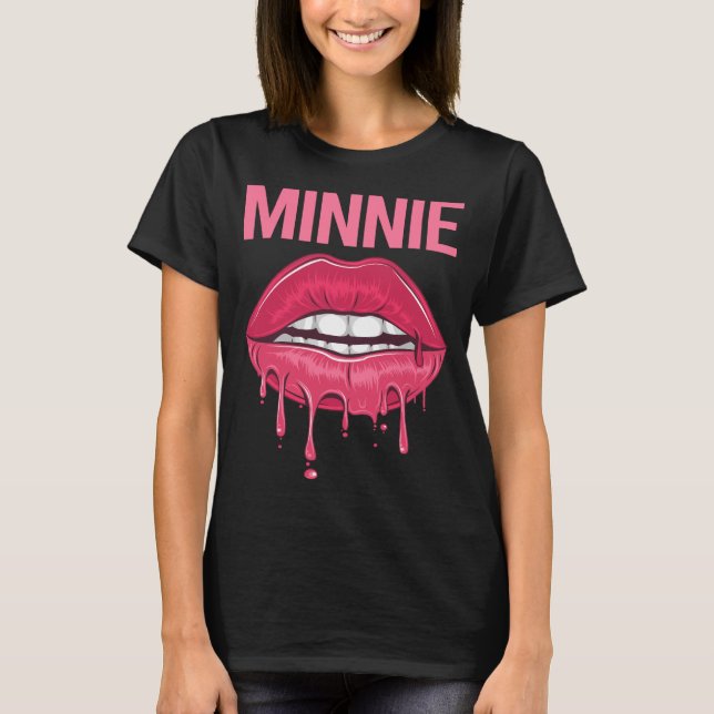 Camiseta Lábios rosa - Nome da Minnie (Frente)