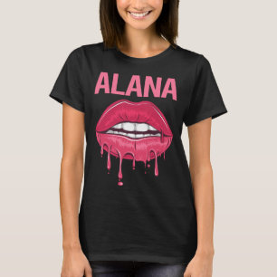 Camiseta Lábios Rosa - Nome do Alana