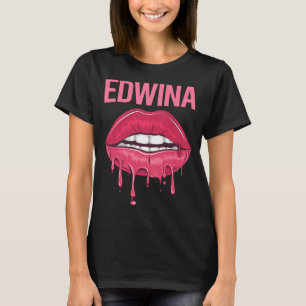Camiseta Lábios rosa - Nome Edwina