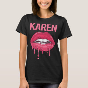 Camiseta Lábios Rosa - Nome Karen