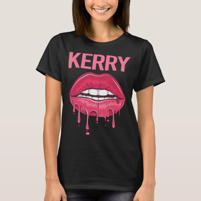 Camiseta Lábios Rosa - Nome Kerry (Frente)