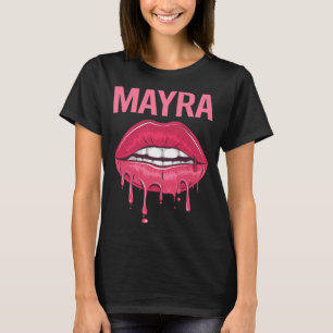 Camiseta Lábios rosa - Nome Mayra