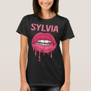 Camiseta Lábios Rosa - Nome Sylvia