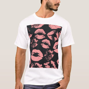 Camiseta Lábios Rosa: Quirky Vintage Invisível