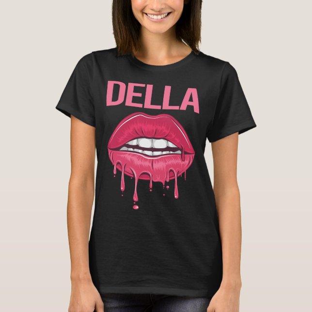 Camiseta Lábios Rosas - Della Name (Frente)