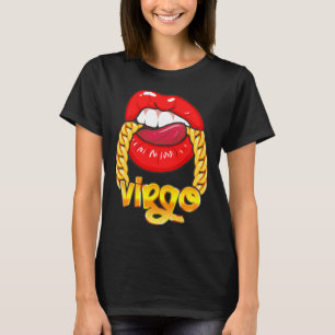 Camiseta Labios sensuales de mujer sujetando el signo zodia