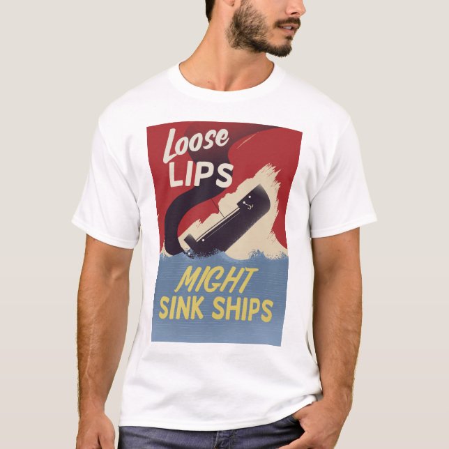 Camiseta Lábios Soltos Podem Afundar Navios (Frente)