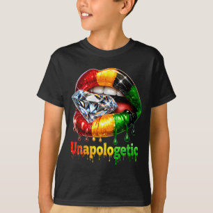 Camiseta Lábios tribais mulher negra orgulho forte rainha m
