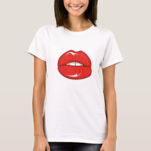 Camiseta Lábios vermelhos