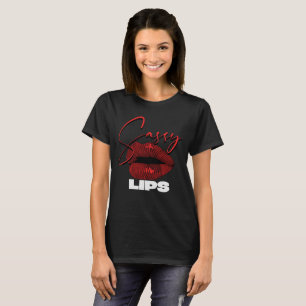 Camiseta Lábios Vermelhos Atrevidos
