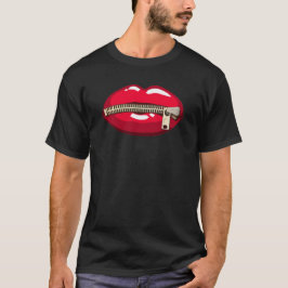 Camiseta Lábios vermelhos com cremalheira
