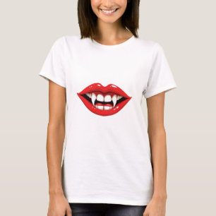 Camiseta Lábios vermelhos de vampiro