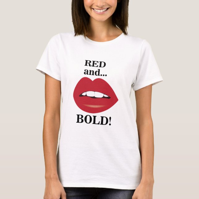 Camiseta Lábios Vermelhos e Ousados (Frente)