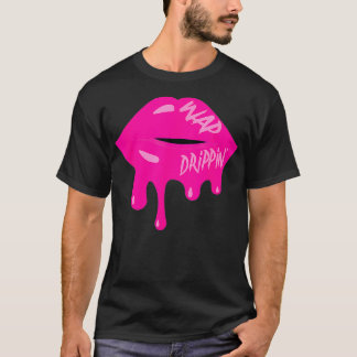 Camiseta Lábios WAP Wet Wet Juicy Trendy Adult Hip Hop Rap 